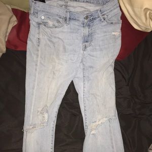 Abercrombie light blue ripped jeans